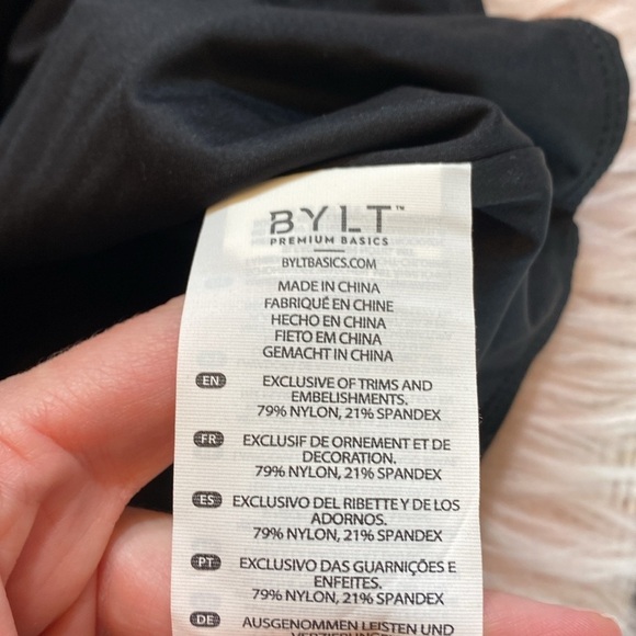 NWT BYLT Premium Basics Contour Short Sleeve Top in Black sz S - Picture 9 of 11